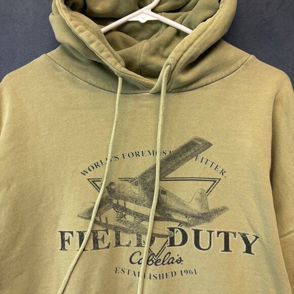 Cabela's Field Duty Sweatshirt Hoodie Airplane Hunting Fishing Camping Outdoors - Picture 11 of 12